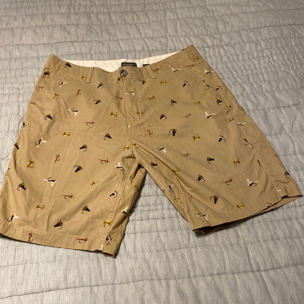 Vintage Eddie Bauer Fly Fishing pattern shorts 35W